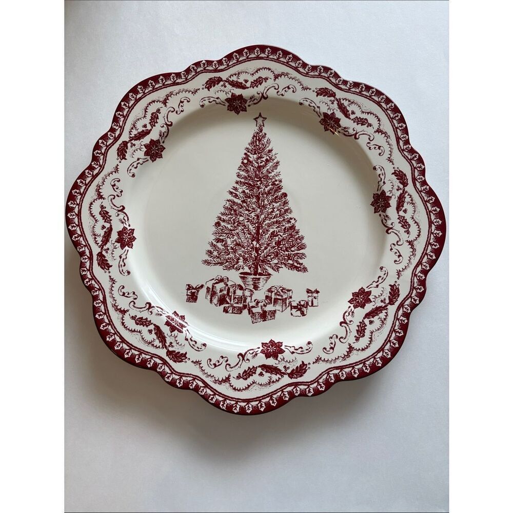 Studio McGee Threshold Holiday Christmas Tree Round Serving Platter NEW